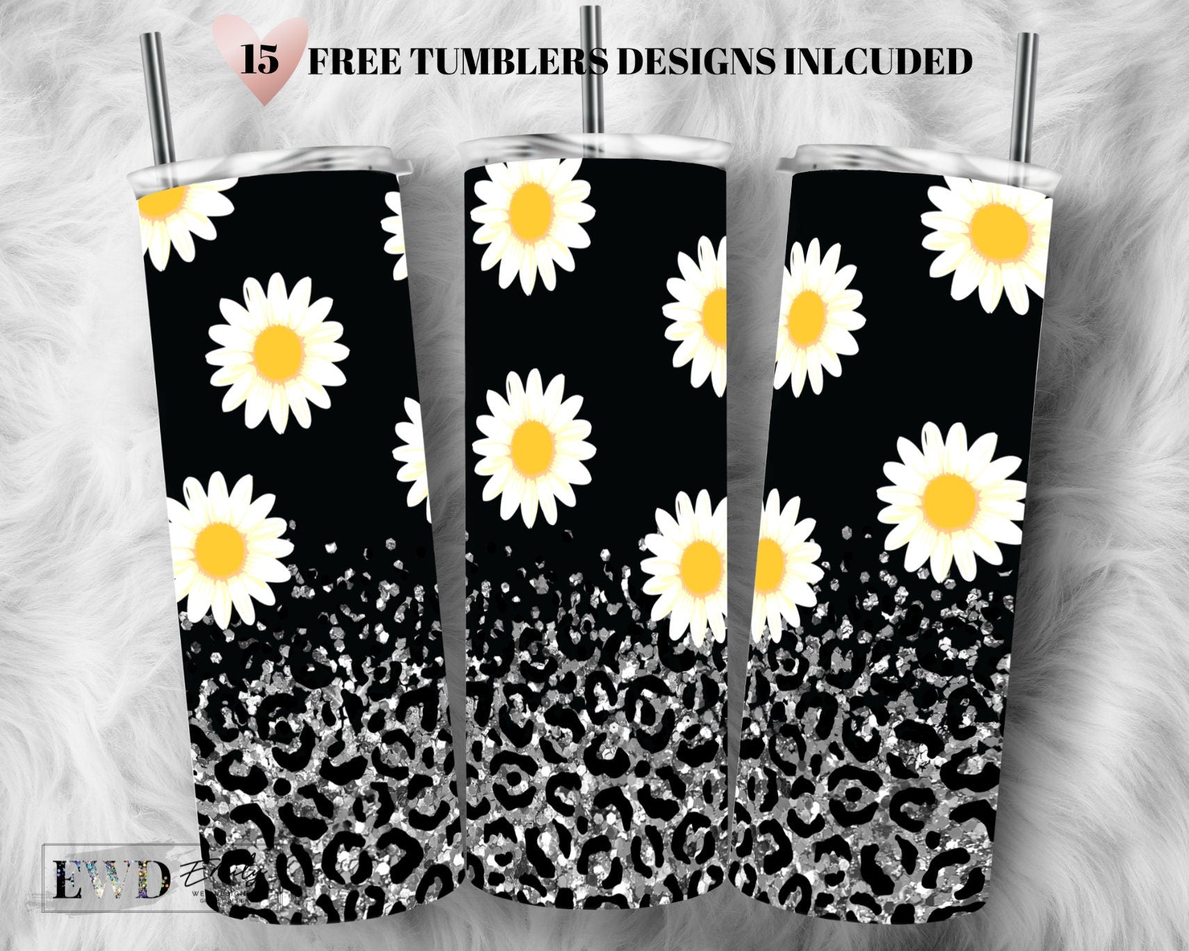 Leopard Daisy Tumbler