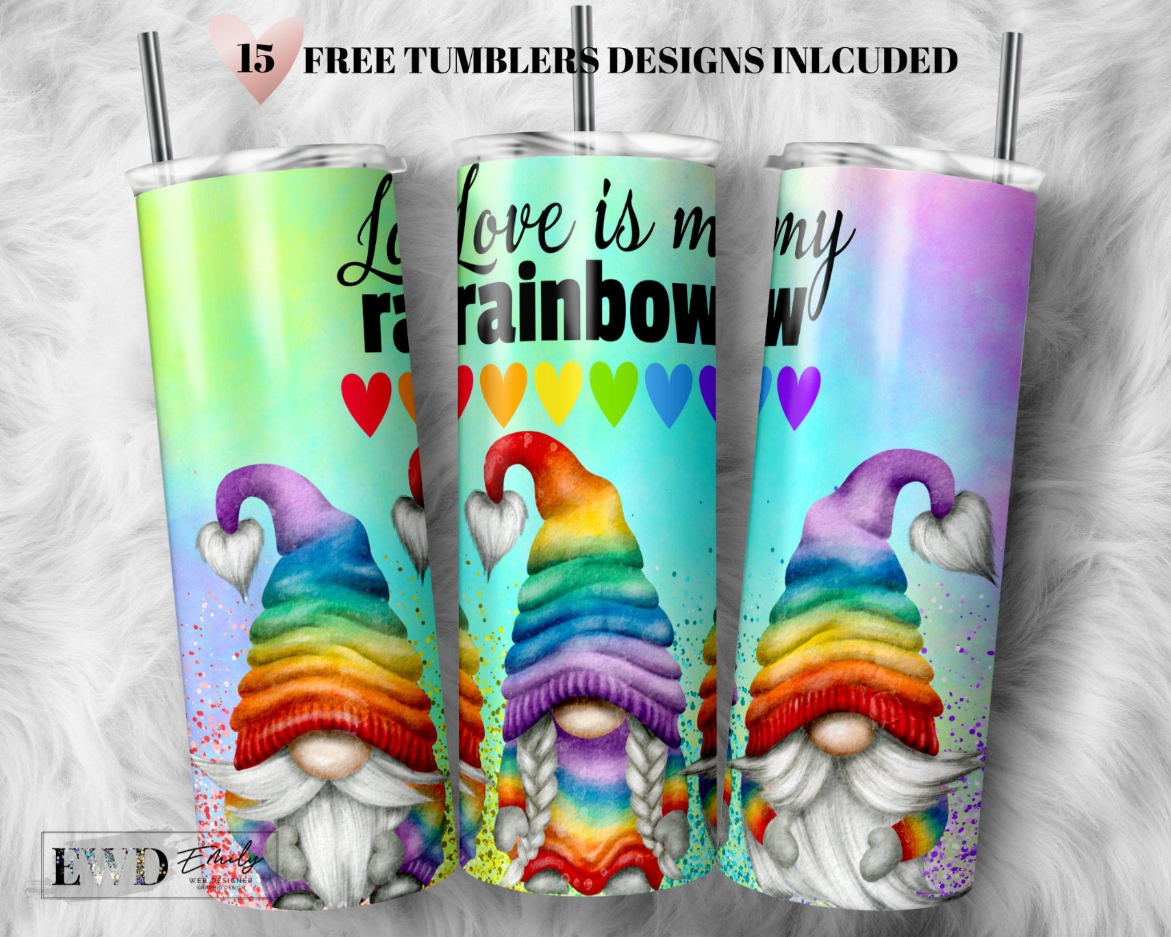Digital Download - LV Rainbow 20oz Tumbler Wrap