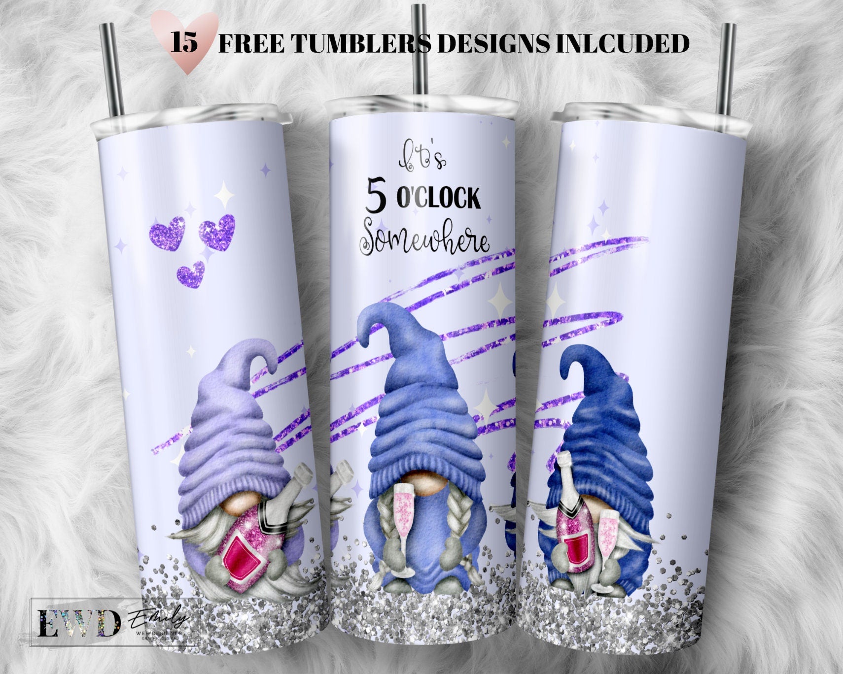 Magical Gnome Tumbler Wrap PNG, Gnome tumbler wrap, 20 oz Skinny