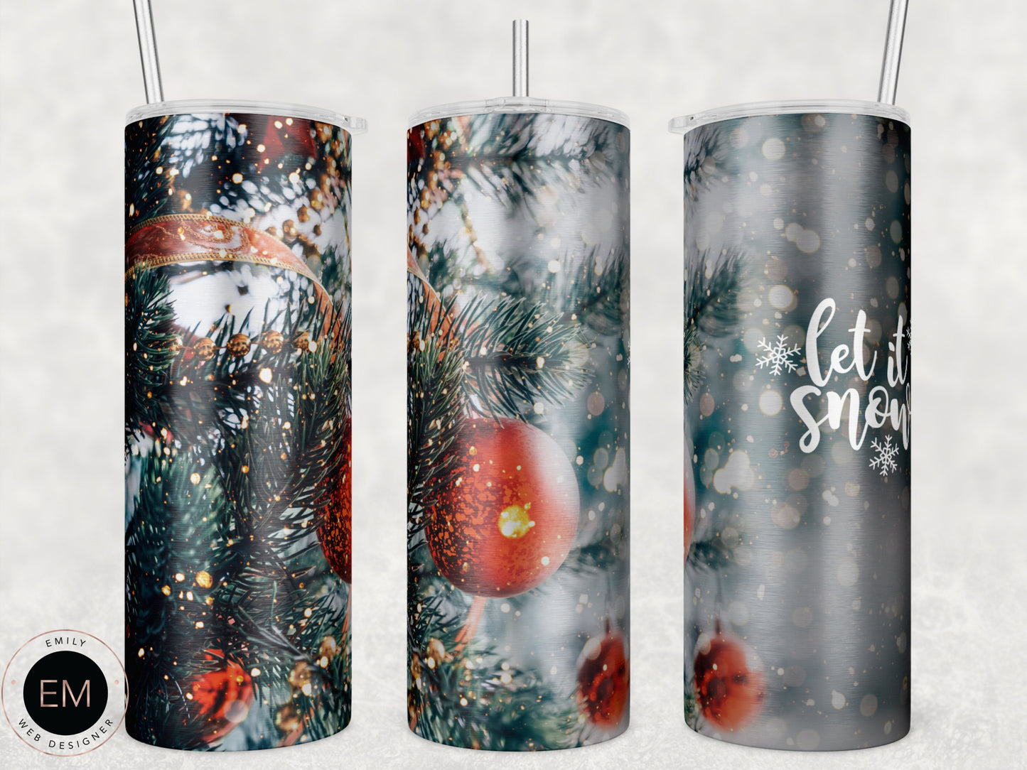 Merry Christmas Let it snow 20oz Skinny Tumbler, Christmas PNG Tumbler, Digital File, Instant Download, PNG Sublimation