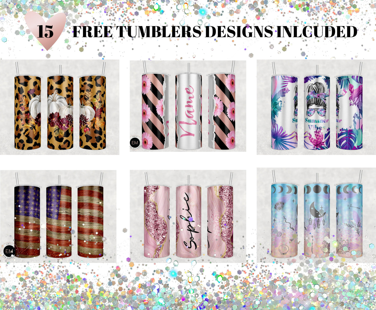 Multicolor Agate Gold Marble Glitter Sublimation Tumbler Designs - 20oz Skinny Tumbler Templates - PNG