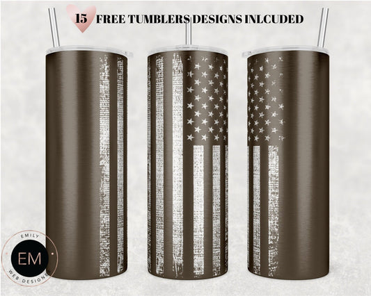 20oz Skinny Tumbler Sublimation Designs American Flag for Straight/Tapered Tumbler PNG File Digital Download