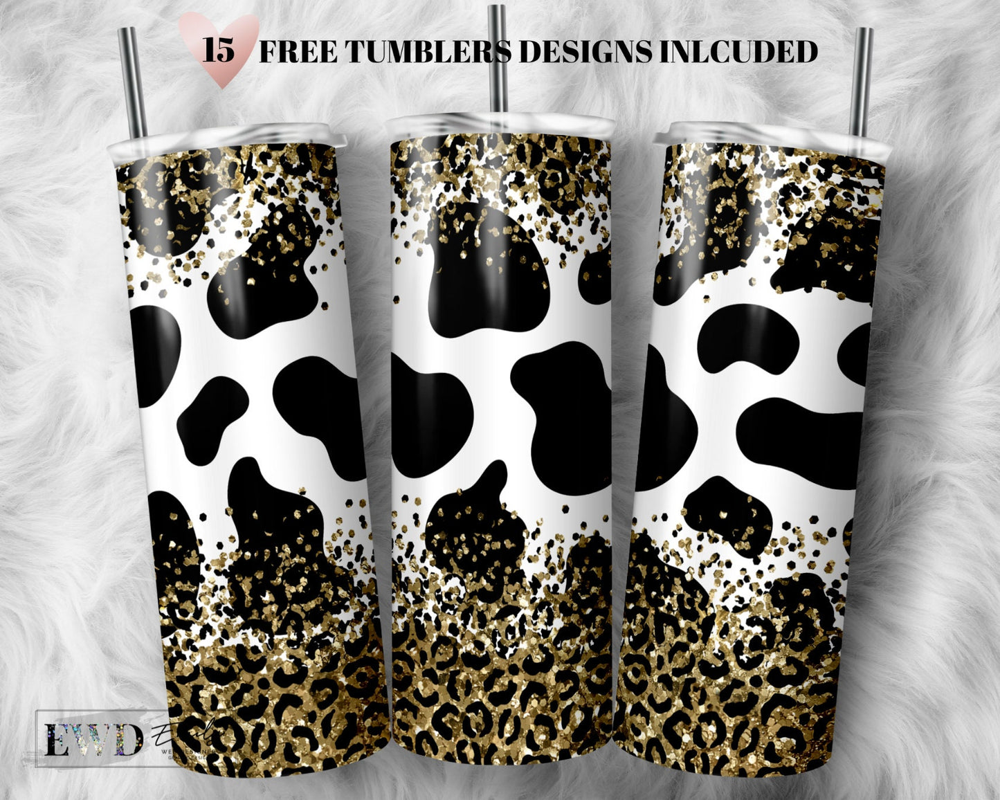 Leopard Cowhide Tumbler Sublimation Design Template PNG, Rustic Distressed Cowhide Leopard Tumbler Wrap, Cowgirl Tumbler, Digital Download