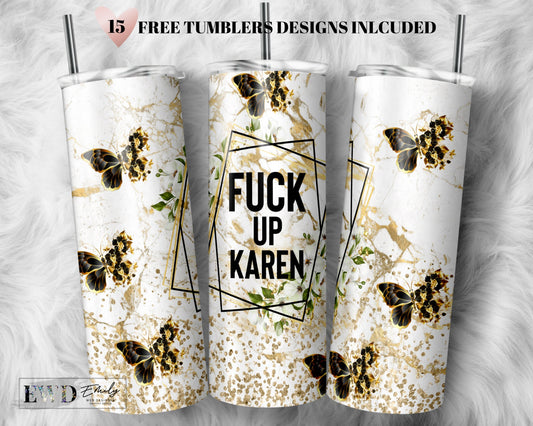Tumbler Wrap Funny Sarcastic Quote Seamless Tumbler Design marble gold Print Sublimation Designs Downloads - Skinny 20oz - PNG 2022