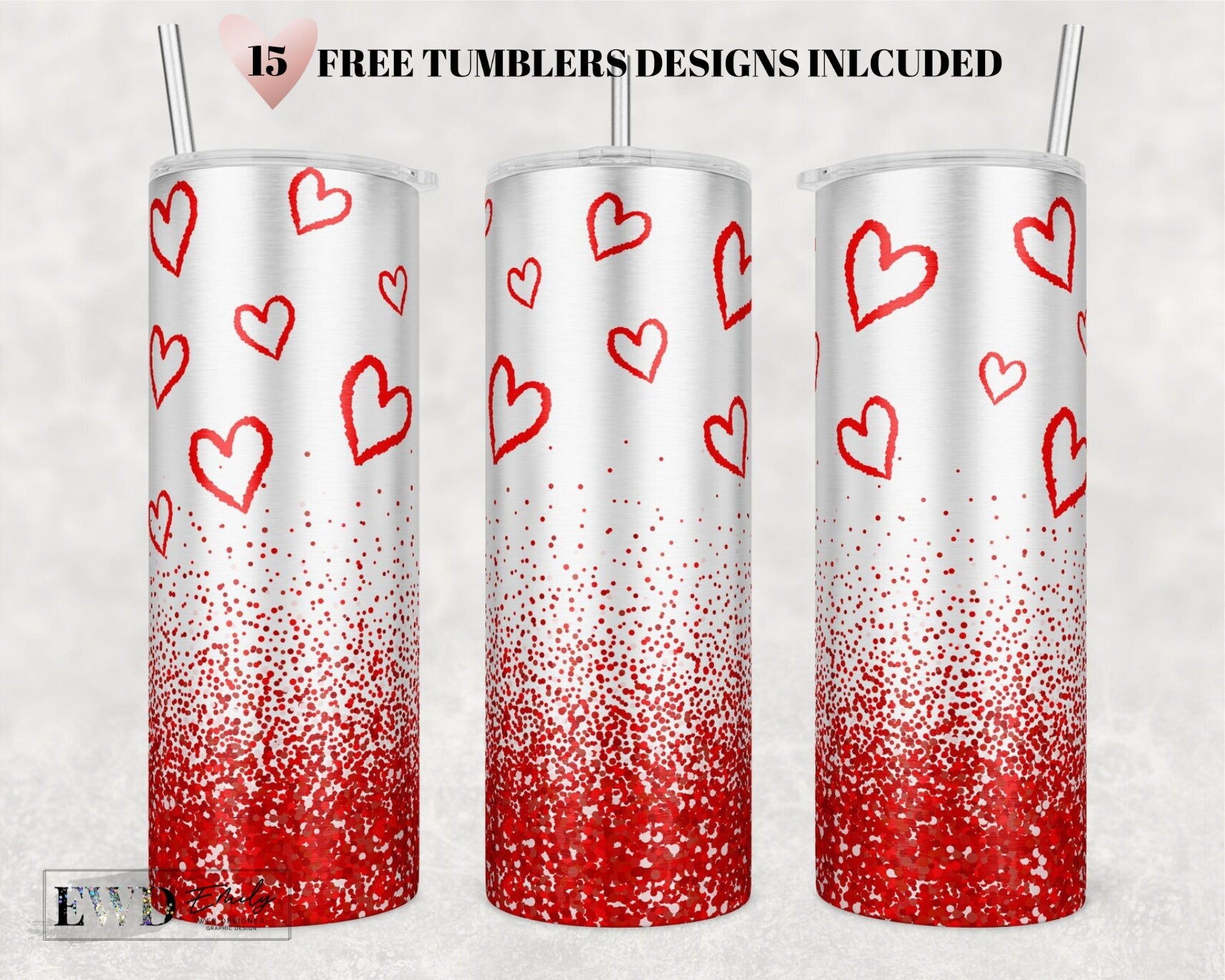 Valentines day tumbler wrap