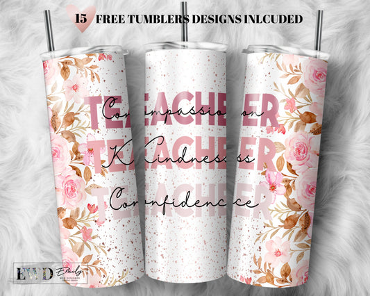 Teacher life Tumbler Design | Sublimation Designs Downloads - 20 oz skinny tumbler sublimation image Design - teacher tumbler png