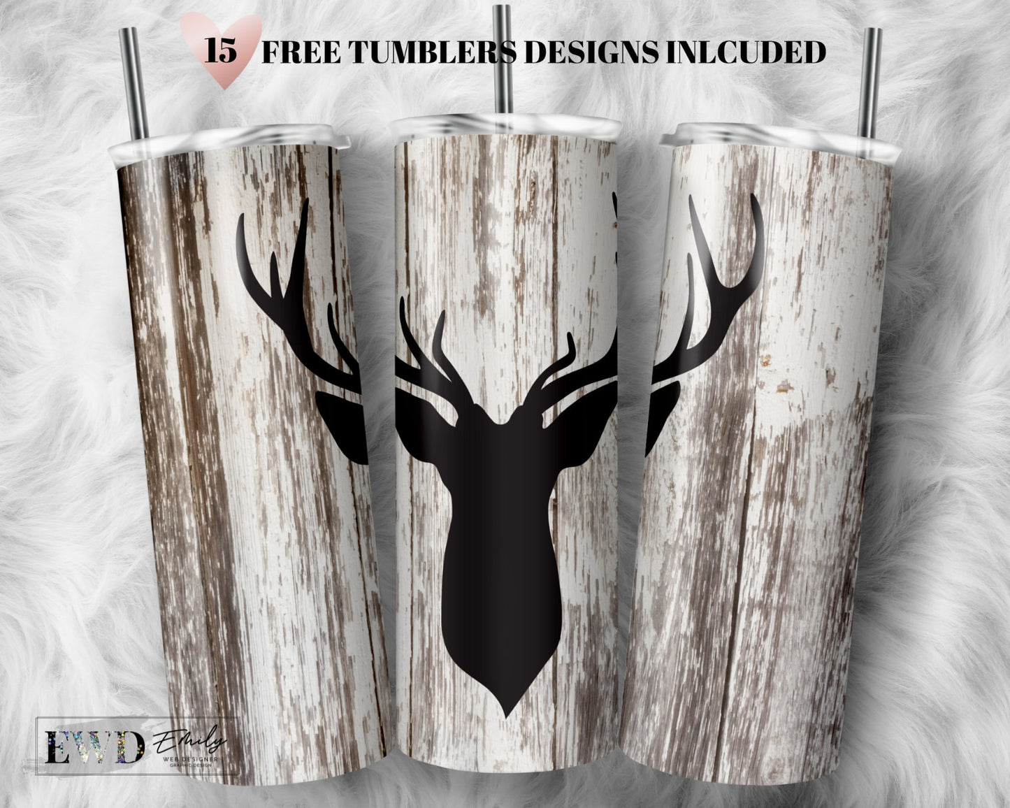 Deer Hunting Tumbler, 20oz Skinny Tumbler Sublimation Designs Wood Hunting Wrap Tumbler - PNG Instant Download