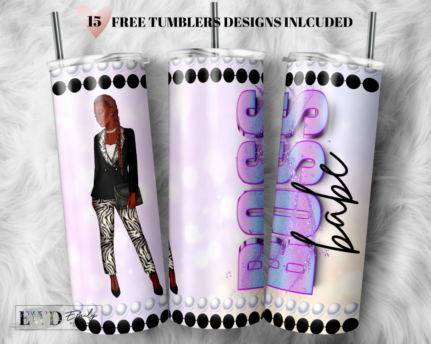 Boss Babe tumbler, 20oz skinny tumbler Glitter designs ,Sublimation Digital File PNG Download