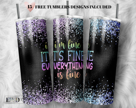 Tumbler Wrap Funny Sarcastic Quote Seamless Tumbler Design  Rainbow Glitter Sublimation Designs Downloads - Skinny 20oz - PNG 2022