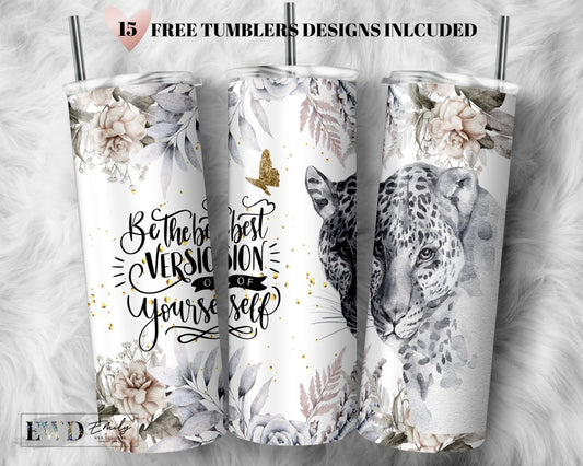 20oz Skinny Tumbler Wrap Sublimation Design Believe in yourself, Affirmations Motivation Inspirational, Self Love, Positive Quotes