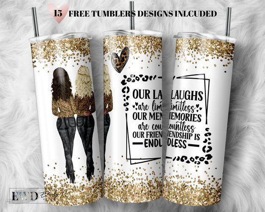 Best Friend Tumbler Wrap , Best Friend Gifts for Women, Bestie Gifts for Women, Friendship Gifts, Skinny Tumbler 20oz PNG File Download