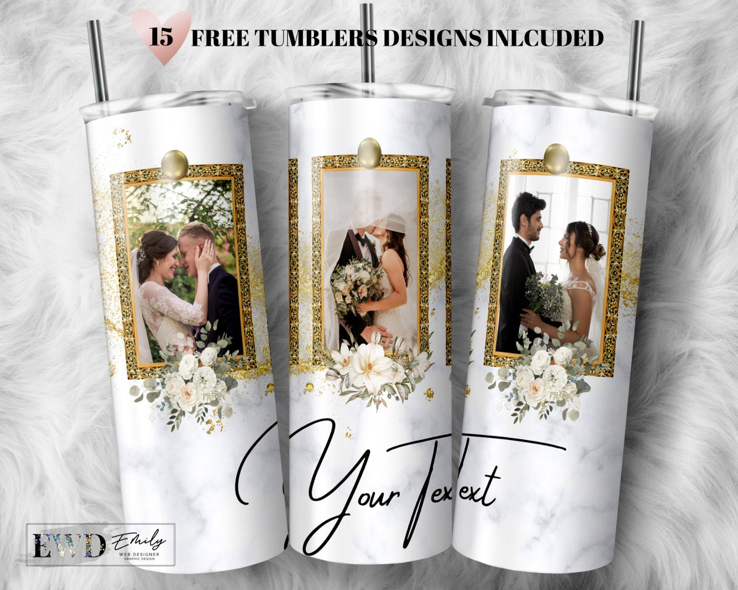 3 photo, Mr and Mrs, Marble Picture Wedding Anniversary, Photo Tumbler Template, Png Sublimation 20oz Skinny