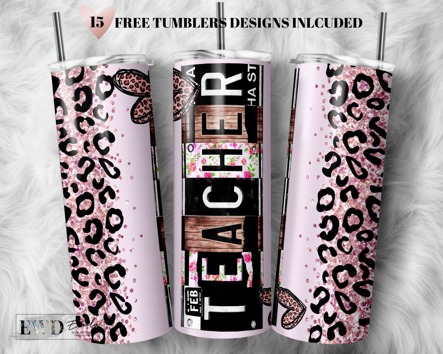 Teacher Tumbler Png Sublimation Design, 20oz Skinny Tumbler Png, Teacher Png, Leopard Teacher Tumbler Png, Digital Download