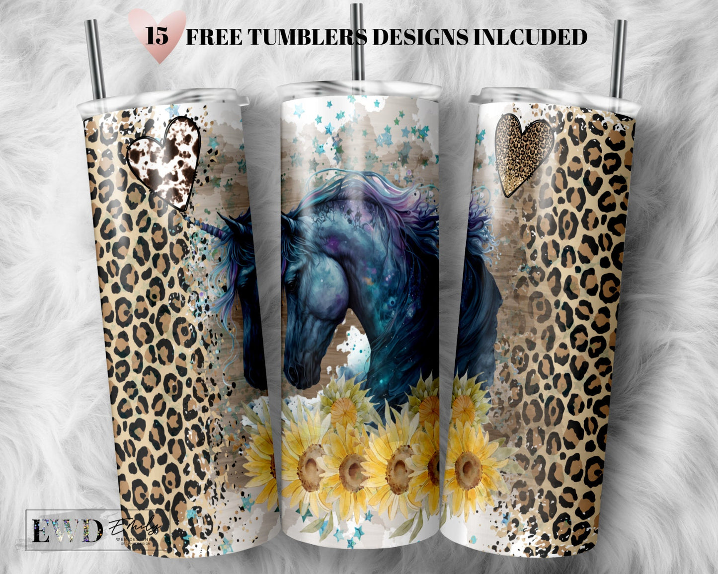 Seamless Tumbler Design Unicorn Cheetah Print Sublimation Designs Downloads - Skinny 20oz - PNG 2023